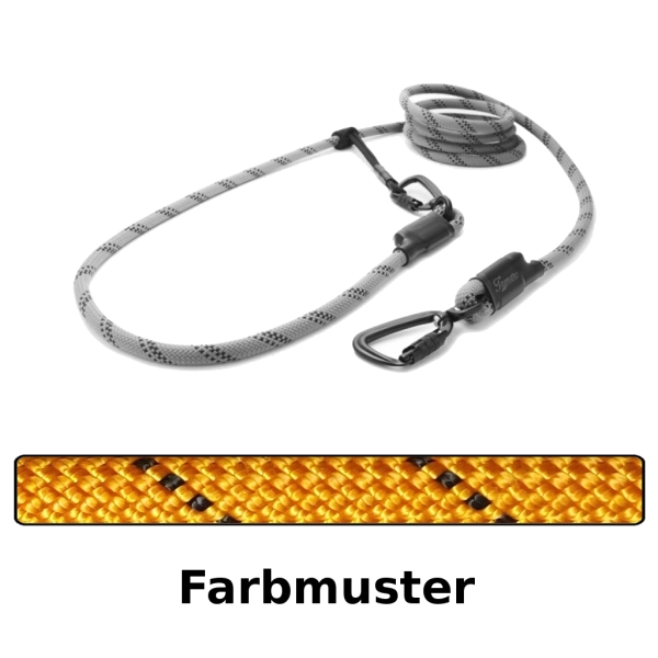EASYLONG Hundeleine TWIST - L - 4m - orange mit schwarzer Linie